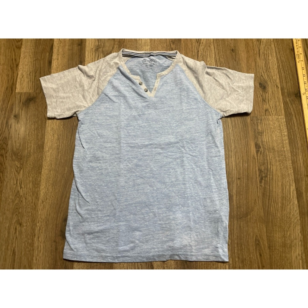 Boston Traders Shirt, Youth Boy's Size Large, Blue Gray, Quarter Buttons